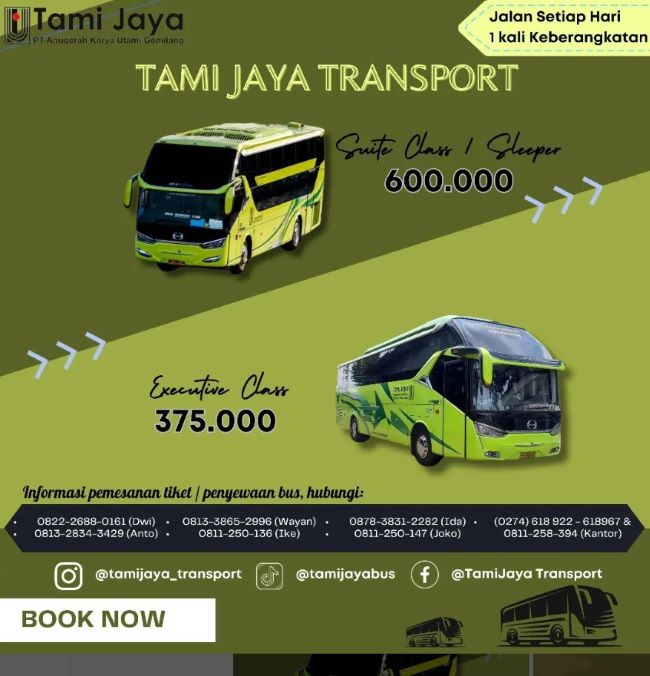 Tami Jaya Bus Jogja Bali - Photo by Instagram